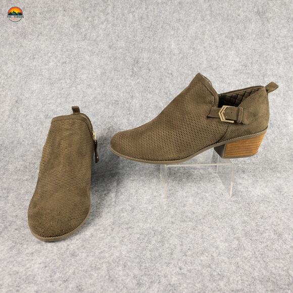 Dr. Scholl's Shoes - Dr. Scholl's Ankle Boots Green Block Heel Side Zip Cottage Boho Women's Size 7M